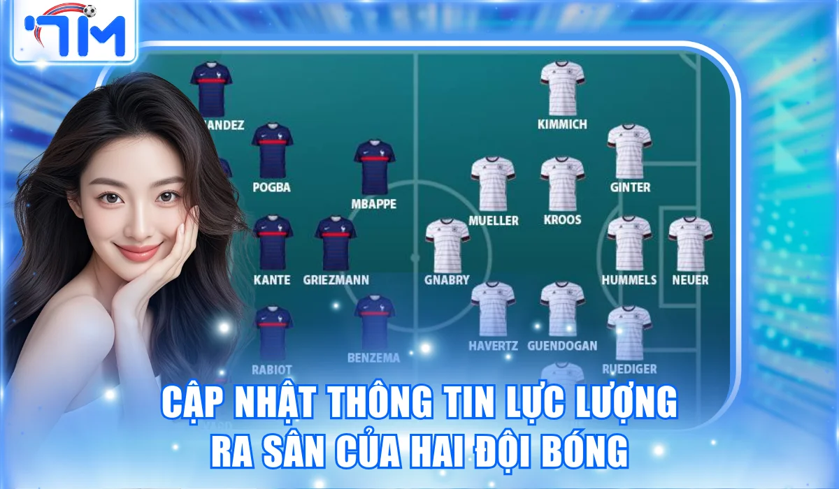 Cập nhật thông tin lực lượng ra sân của hai đội bóng
