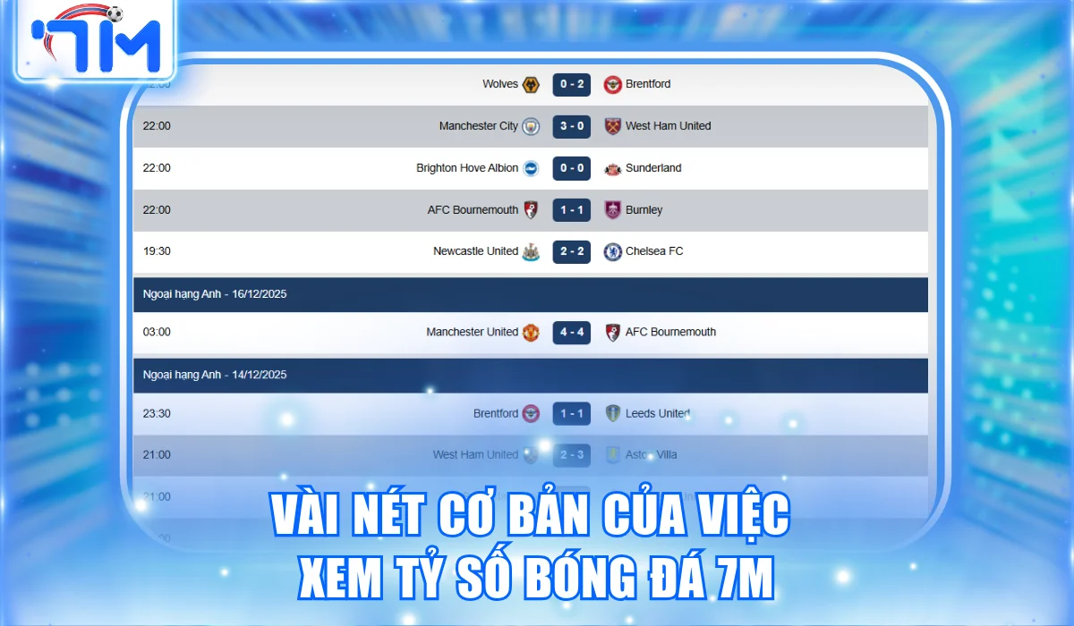 Cách Xem Tỷ Số Bóng Đá 7M Và Đặt Cược Hiệu Quả Cao 1 Vài nét cơ bản của việc xem tỷ số bóng đá 7M